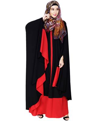 Modest Forever  Black embroidered nida irani kaftan abaya 5
