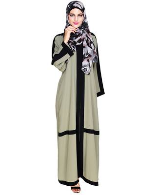Modest Forever  Sea-green embroidered nida dubai style abaya 1