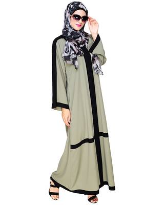 Modest Forever  Sea-green embroidered nida dubai style abaya 2