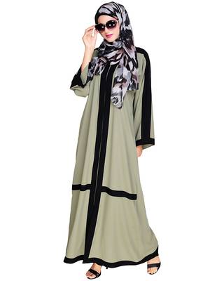 Modest Forever  Sea-green embroidered nida dubai style abaya 3