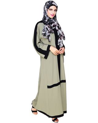 Modest Forever  Sea-green embroidered nida dubai style abaya 4