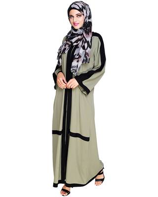 Modest Forever  Sea-green embroidered nida dubai style abaya 5