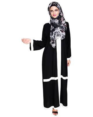 Modest Forever  Black embroidered nida dubai style abaya 1