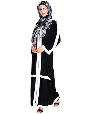 Modest Forever  Black embroidered nida dubai style abaya 4