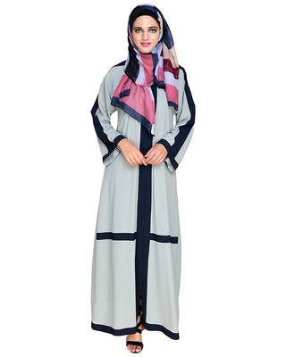 Modest Forever  Sea-green embroidered nida dubai style abaya 1