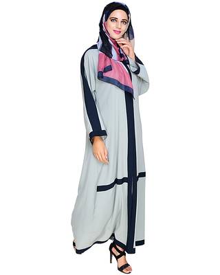 Modest Forever  Sea-green embroidered nida dubai style abaya 2