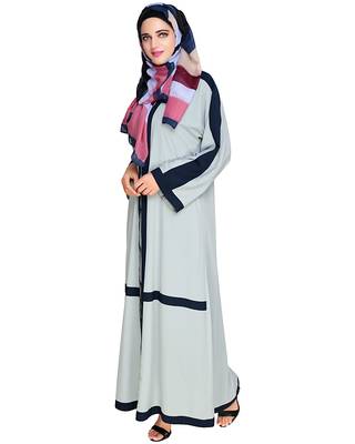 Modest Forever  Sea-green embroidered nida dubai style abaya 3