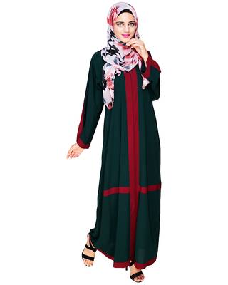 Modest Forever  Green embroidered nida dubai style abaya 1