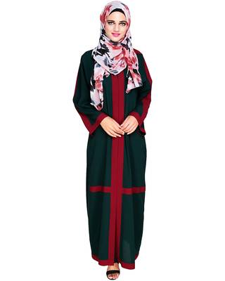Modest Forever  Green embroidered nida dubai style abaya 2
