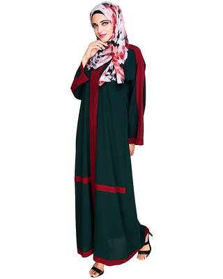 Modest Forever  Green embroidered nida dubai style abaya 4