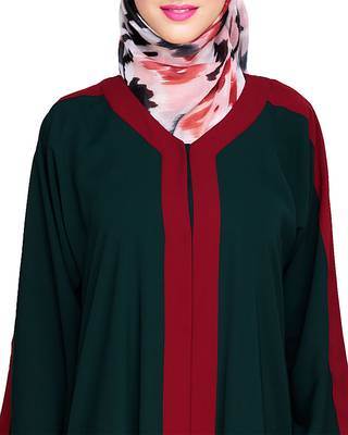 Modest Forever  Green embroidered nida dubai style abaya 5