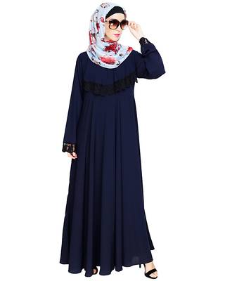 Modest Forever  Blue embroidered nida abaya 3
