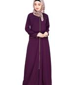 Modest Forever  Purple embroidered nida abaya
