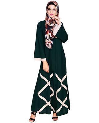 Modest Forever  Green embroidered nida abaya 1