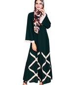 Modest Forever  Green embroidered nida abaya