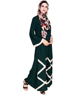 Modest Forever  Green embroidered nida abaya 2