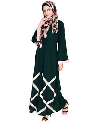 Modest Forever  Green embroidered nida abaya 3