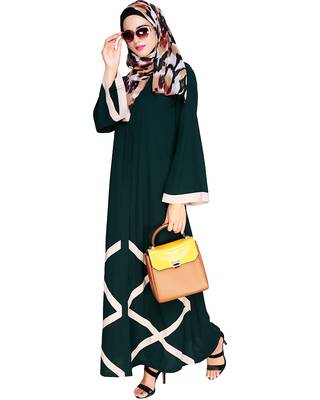 Modest Forever  Green embroidered nida abaya 4