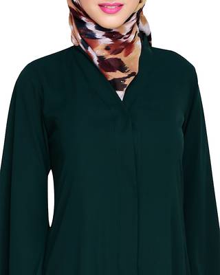 Modest Forever  Green embroidered nida abaya 5