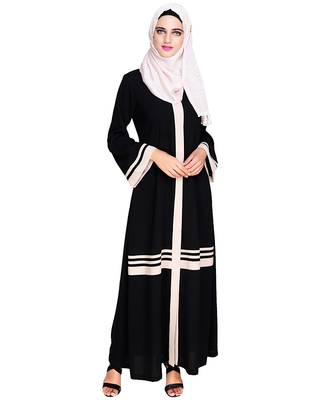 Modest Forever  Black embroidered nida abaya 1