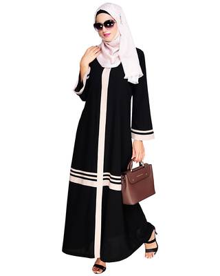 Modest Forever  Black embroidered nida abaya 4