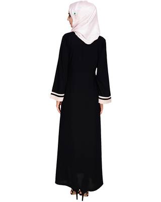 Modest Forever  Black embroidered nida abaya 5