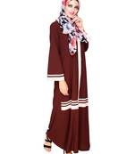 Modest Forever  Brown embroidered nida abaya