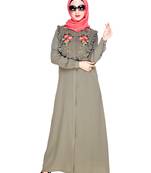 Modest Forever  Sea-green embroidered nida abaya