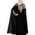 Black embroidered satin irani kaftan abaya