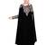 Black embroidered satin irani kaftan abaya