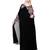Black embroidered satin irani kaftan abaya