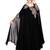 Black embroidered satin irani kaftan abaya