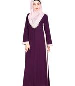 Modest Forever  Purple embroidered nida abaya