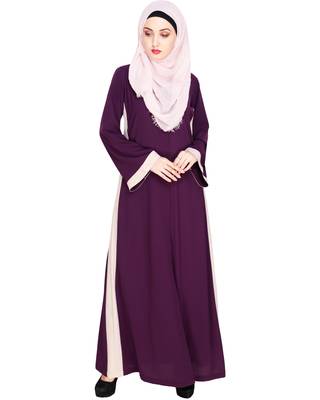 Modest Forever  Purple embroidered nida abaya 3