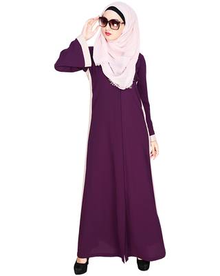 Modest Forever  Purple embroidered nida abaya 4