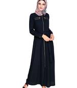 Modest Forever  Blue embroidered nida abaya