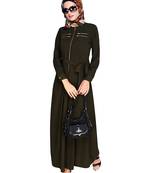 Modest Forever  Olive embroidered nida abaya