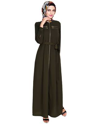 Modest Forever  Olive embroidered nida abaya 2