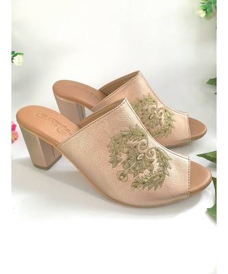 Damask Rose Gold Mules 1
