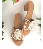 Damask Beige And White Heels