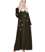 Modest Forever  Olive embroidered nida abaya