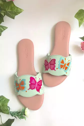 Sea Green Butterfly Swirls