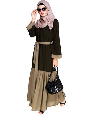 Modest Forever  Olive embroidered nida abaya 5