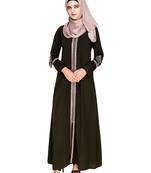 Olive embroidered nida abaya