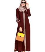 Modest Forever  Brown embroidered nida abaya