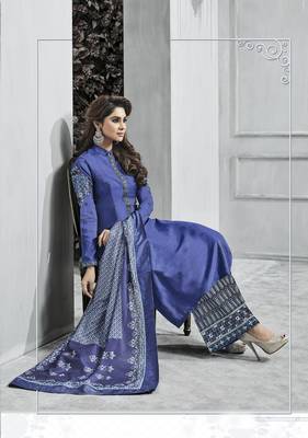 Blue embroidered banarasi silk salwar 2
