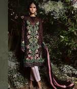 Brown embroidered faux georgette salwar