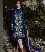 Blue embroidered faux georgette salwar