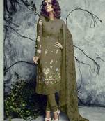 Mehendi embroidered faux georgette salwar