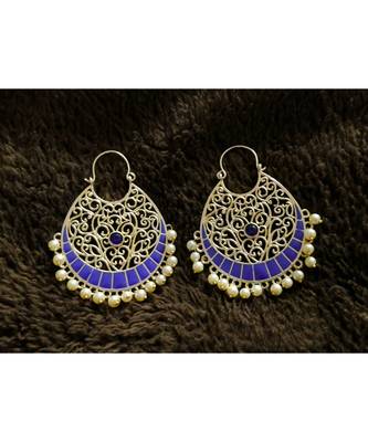 BLUE Meenakari Copper danglers-drops 1